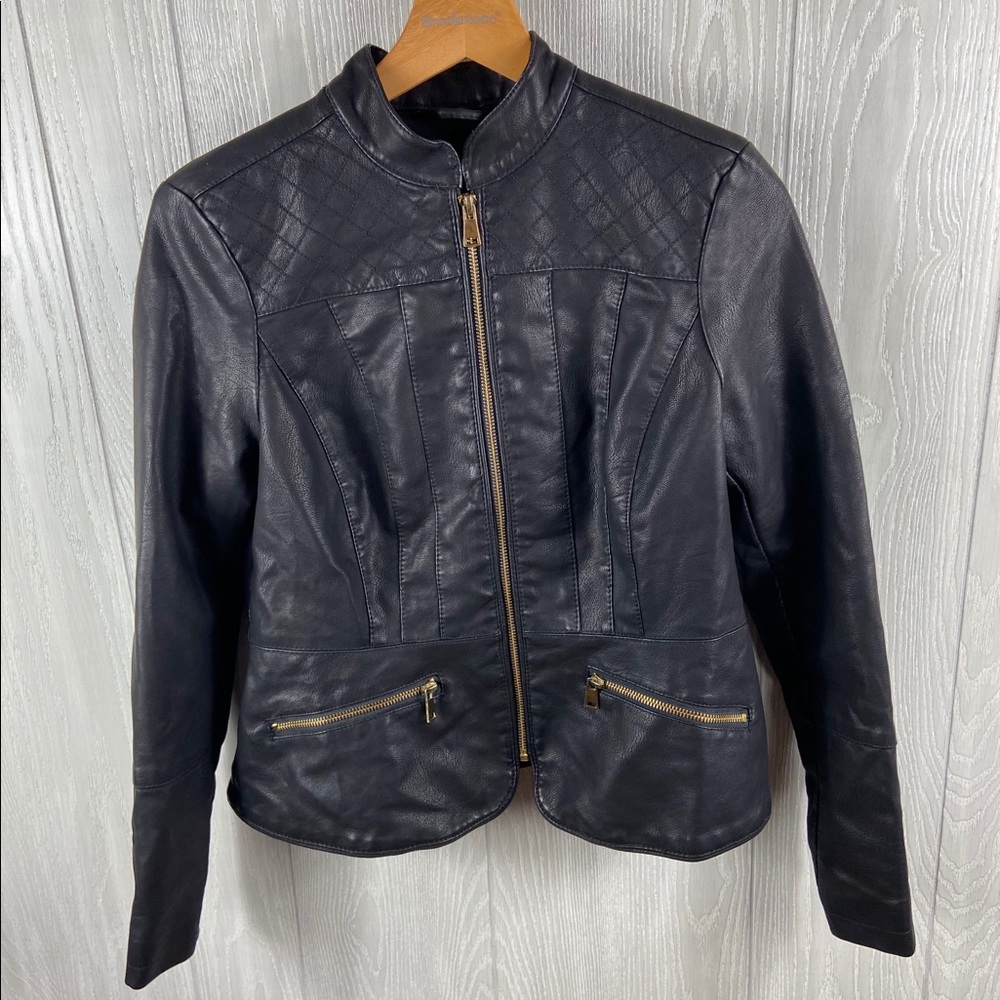 NWT Baccini Petite Moro Faux Leather Jacket Small